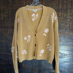 Sundance Gentle Blooms Cardigan Sweater Hand Embroidered Size PS